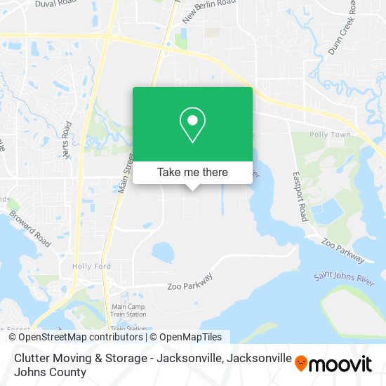 Clutter Moving & Storage - Jacksonville map