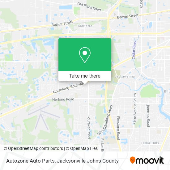 Mapa de Autozone Auto Parts