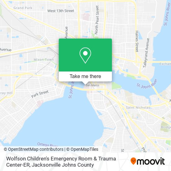 Wolfson Children's Emergency Room & Trauma Center-ER map