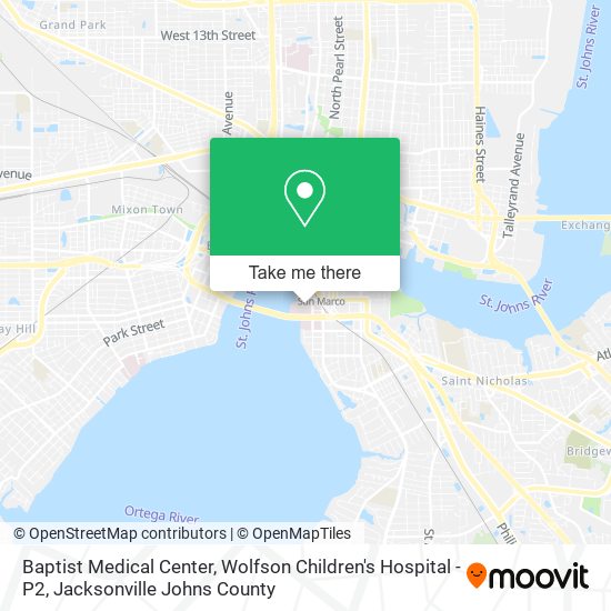 Baptist Medical Center, Wolfson Children's Hospital - P2 map