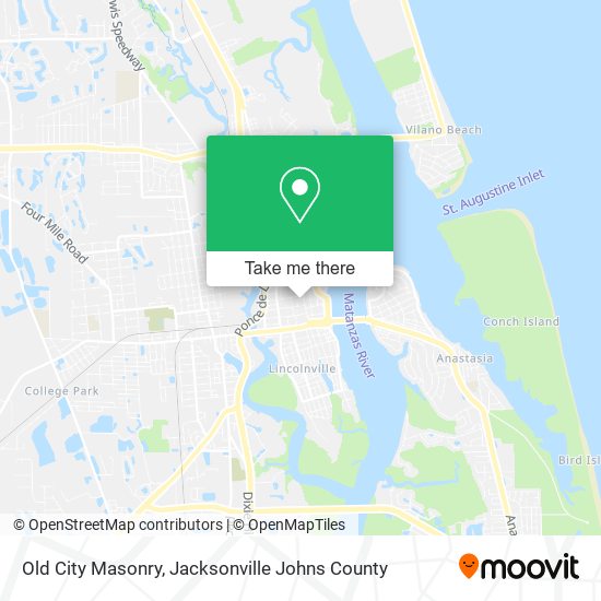 ¿Cómo llegar a Old City Masonry en St. Augustine en Autobús?