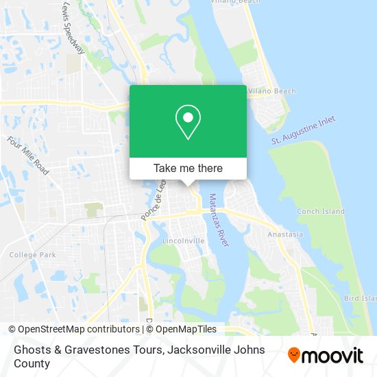 Ghosts & Gravestones Tours map