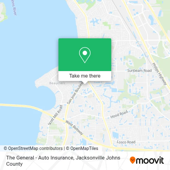 The General - Auto Insurance map