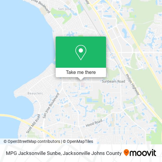 MPG Jacksonville Sunbe map