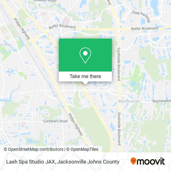 Lash Spa Studio JAX map