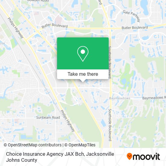 Choice Insurance Agency JAX Bch map