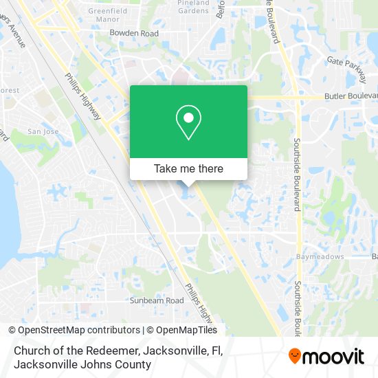 Church of the Redeemer, Jacksonville, Fl map