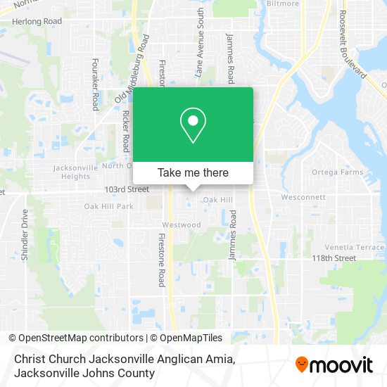 Christ Church Jacksonville Anglican Amia map