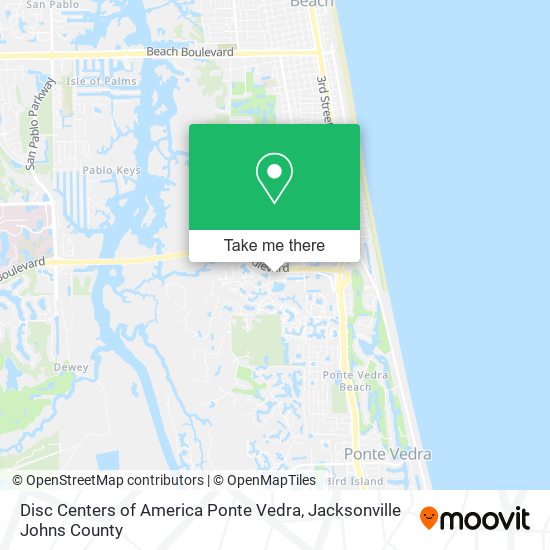 Disc Centers of America Ponte Vedra map