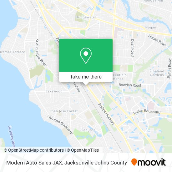 Mapa de Modern Auto Sales JAX