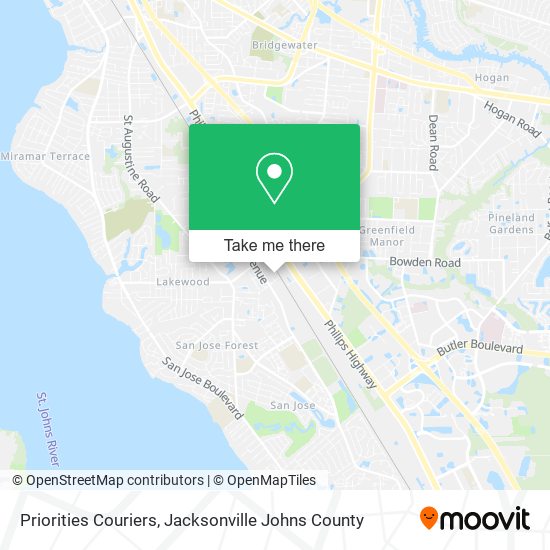 Priorities Couriers map