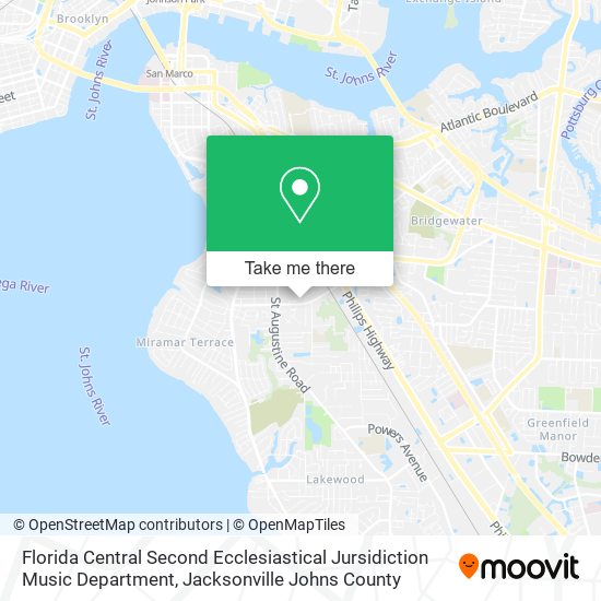 Florida Central Second Ecclesiastical Jursidiction Music Department map