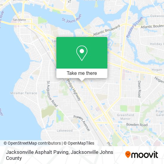 Jacksonville Asphalt Paving map