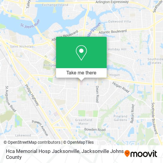 Mapa de Hca Memorial Hosp Jacksonville