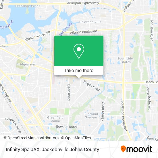 Mapa de Infinity Spa JAX