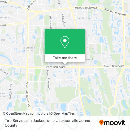 Tire Services in Jacksonville map