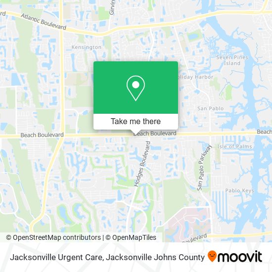 Mapa de Jacksonville Urgent Care