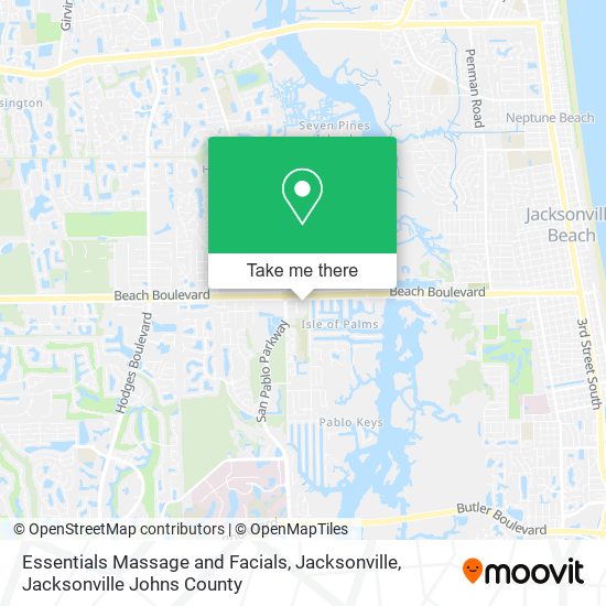 Mapa de Essentials Massage and Facials, Jacksonville
