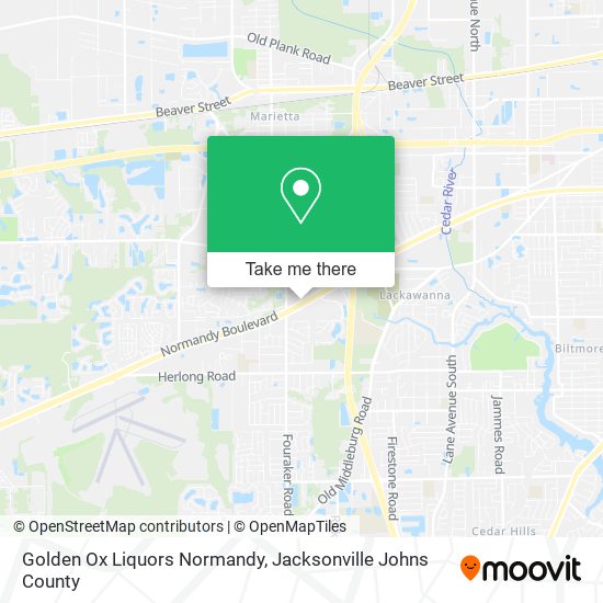 Golden Ox Liquors Normandy map