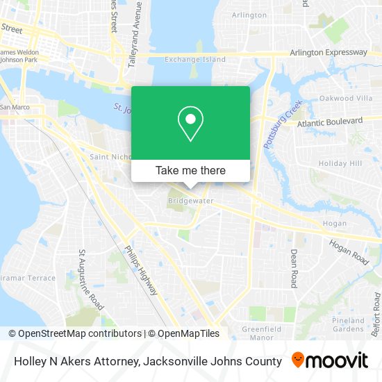 Holley N Akers Attorney map