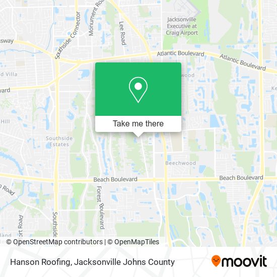 Hanson Roofing map