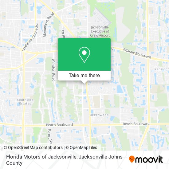 Florida Motors of Jacksonville map