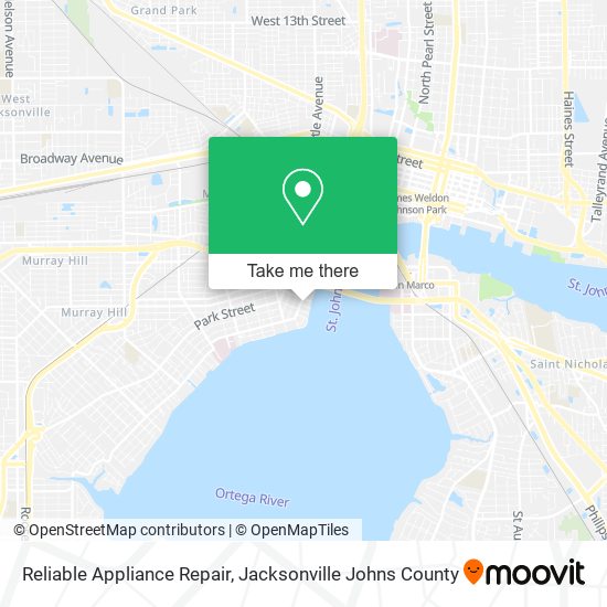 Reliable Appliance Repair map