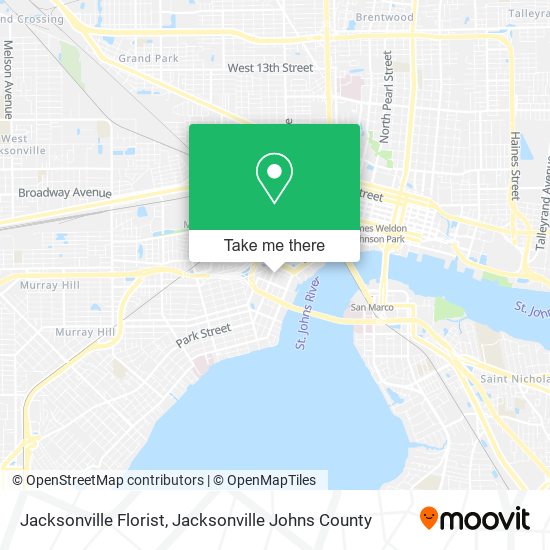 Jacksonville Florist map