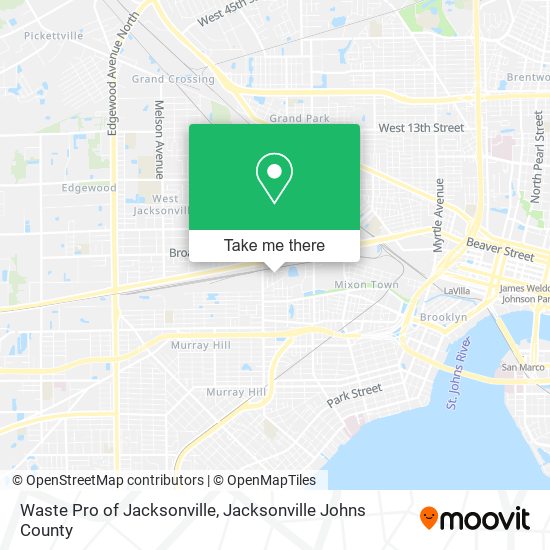 Waste Pro of Jacksonville map