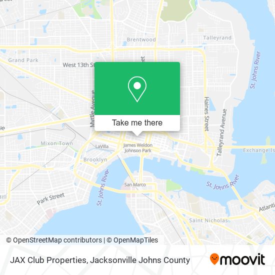 JAX Club Properties map