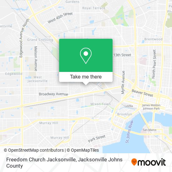 Freedom Church Jacksonville map