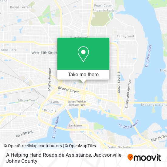 A Helping Hand Roadside Assistance map