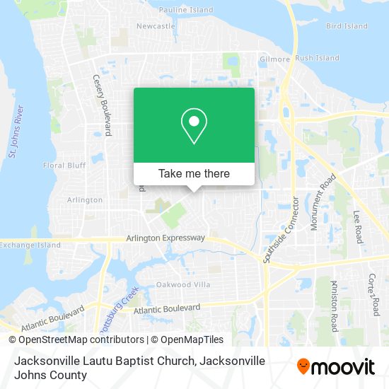 Mapa de Jacksonville Lautu Baptist Church