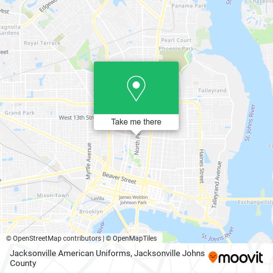 Mapa de Jacksonville American Uniforms