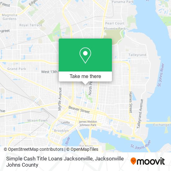 Simple Cash Title Loans Jacksonville map