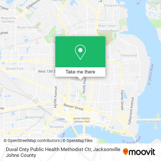 Duval Cnty Public Health Methodist Ctr map