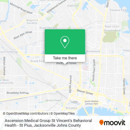 Mapa de Ascension Medical Group St Vincent's Behavioral Health - St Pius