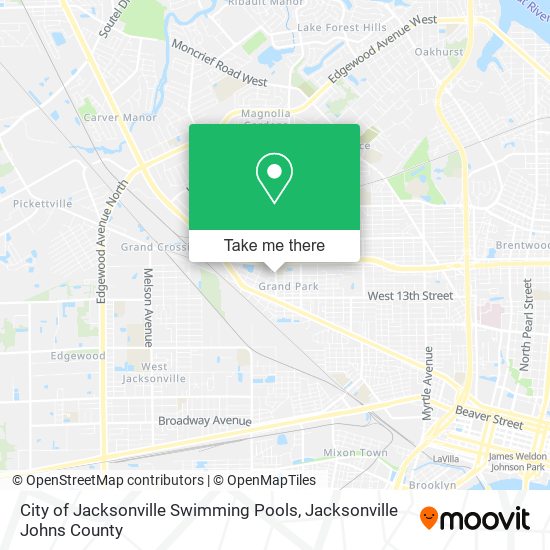 Mapa de City of Jacksonville Swimming Pools