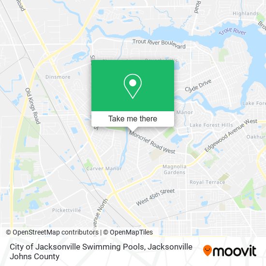 City of Jacksonville Swimming Pools map