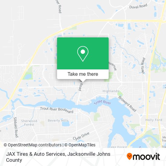 JAX Tires & Auto Services map