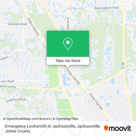 Emergency Locksmith In Jacksonville map