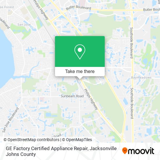 GE Factory Certified Appliance Repair map