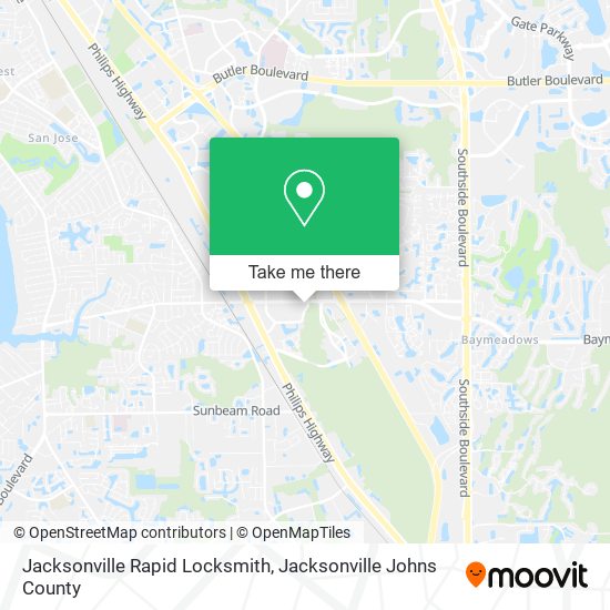 Jacksonville Rapid Locksmith map