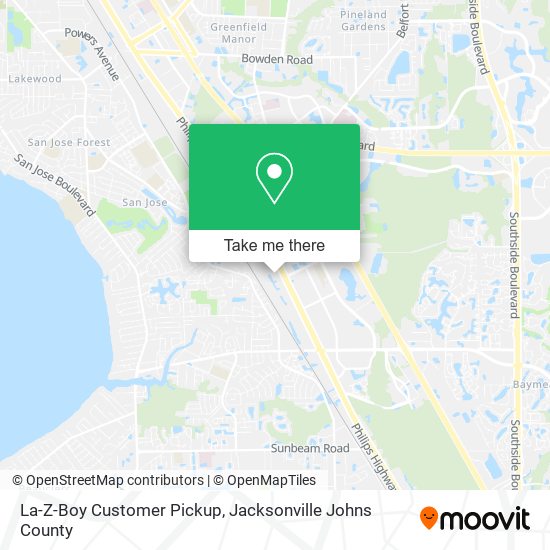 La-Z-Boy Customer Pickup map