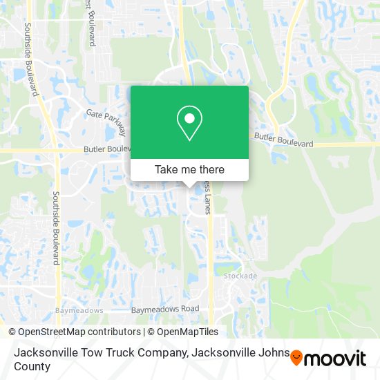 Mapa de Jacksonville Tow Truck Company