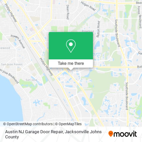 Mapa de Austin NJ Garage Door Repair