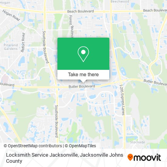 Locksmith Service Jacksonville map