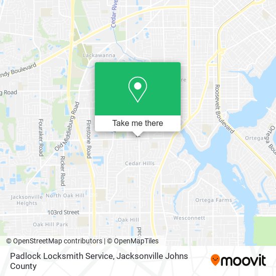 Mapa de Padlock Locksmith Service