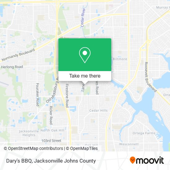 Dary's BBQ map
