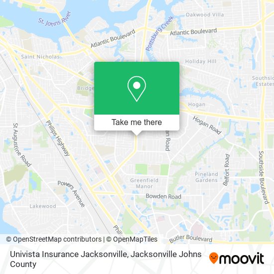 Univista Insurance Jacksonville map